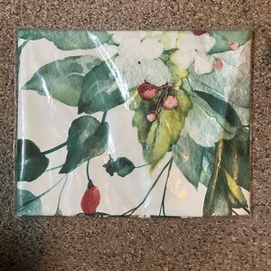 Amazon Green and Red Floral Vinyl Shower Curtain
